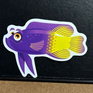PURPLE/YELLOW FISH STICKER